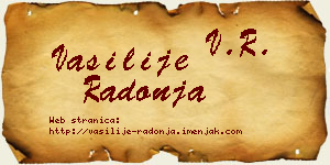 Vasilije Radonja vizit kartica